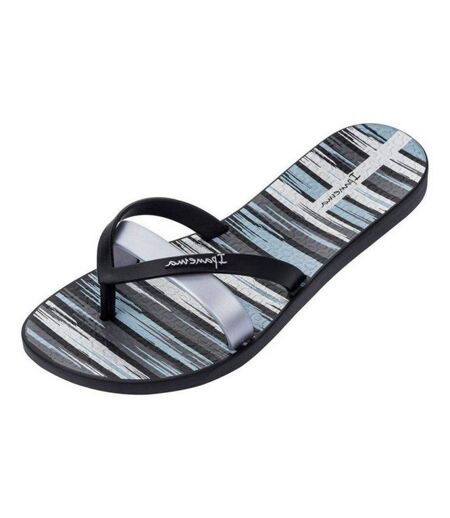 Tongs Motif/style À Rayures Bkirei Silk Fem Femme Noir Bleu Gris Ipanema
