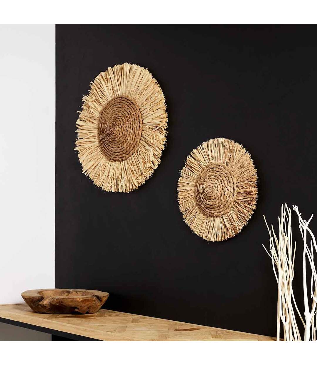 Décoration Murale Ronde Mirage 37cm Naturel-2