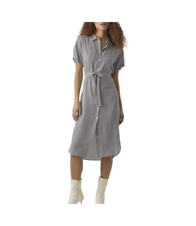 Robe à marine/blanc femme vero moda bumpy - m
