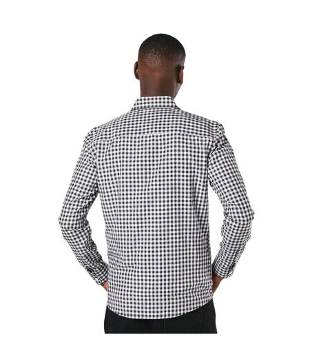 Mens classic gingham check long-sleeved shirt black Burton