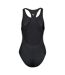 Womens/ladies Racerback One Piece Swimsuit Black Puma-2