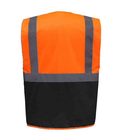 Gilet executive adulte orange / noir Yoko