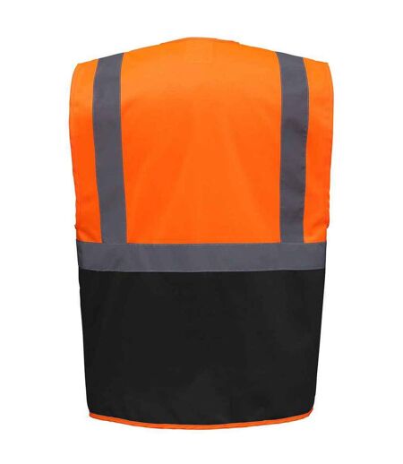 Gilet executive adulte orange / noir Yoko