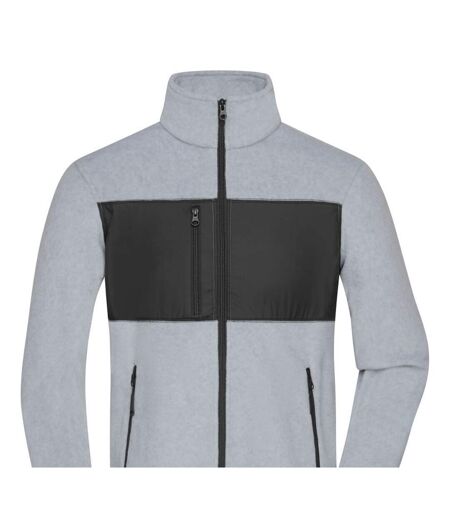 Veste Polaire Homme Noir Léger Chiné James And Nicholson