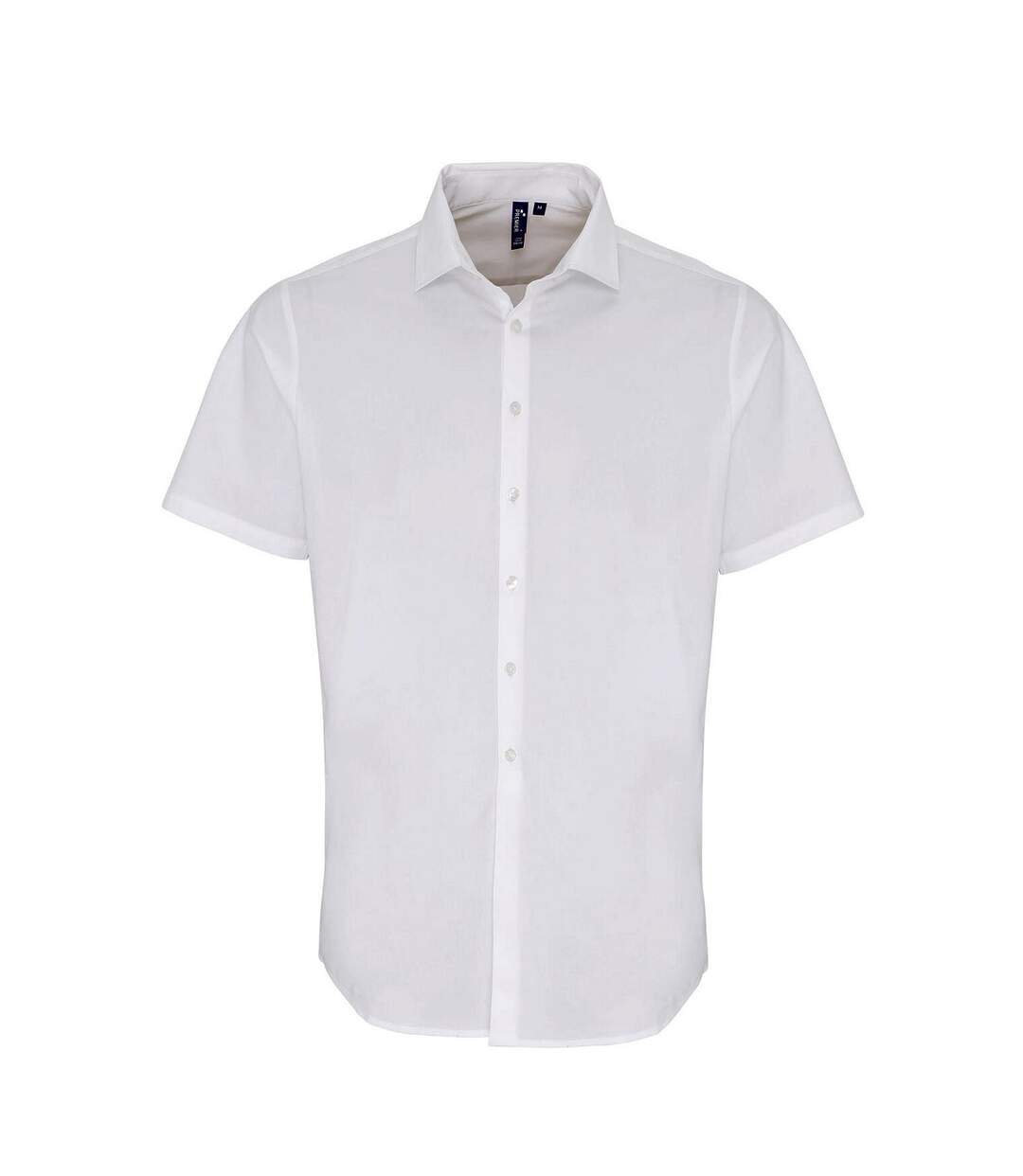 Mens poplin stretch short-sleeved shirt white Premier