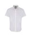 Premier Mens Poplin Stretch Short-Sleeved Shirt (White)