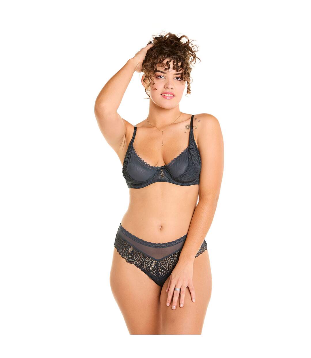 Shorty tanga gris Abeille-4