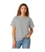 Womens/ladies Combed Cotton Oversized T-shirt Ash Grey Casual Classics-1