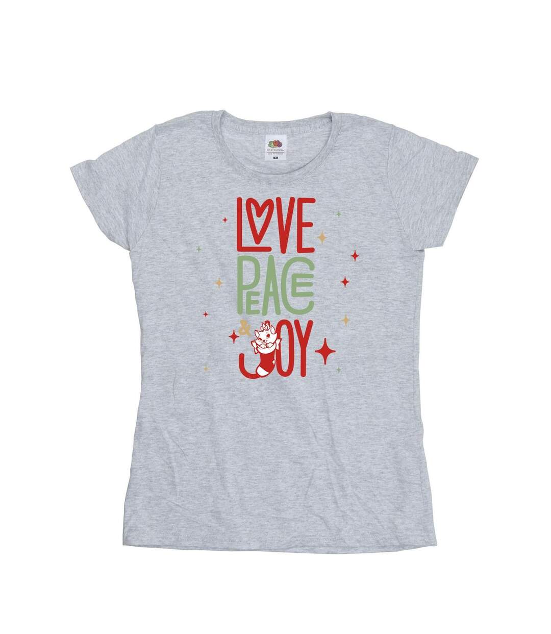 Disney T-shirt en coton Femmes/Dames The Aristocats Marie Love Peace Joy (Gris sportif) - UTBI8377-1