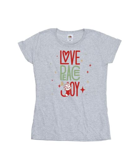 Disney T-shirt en coton Femmes/Dames The Aristocats Marie Love Peace Joy (Gris sportif) - UTBI8377
