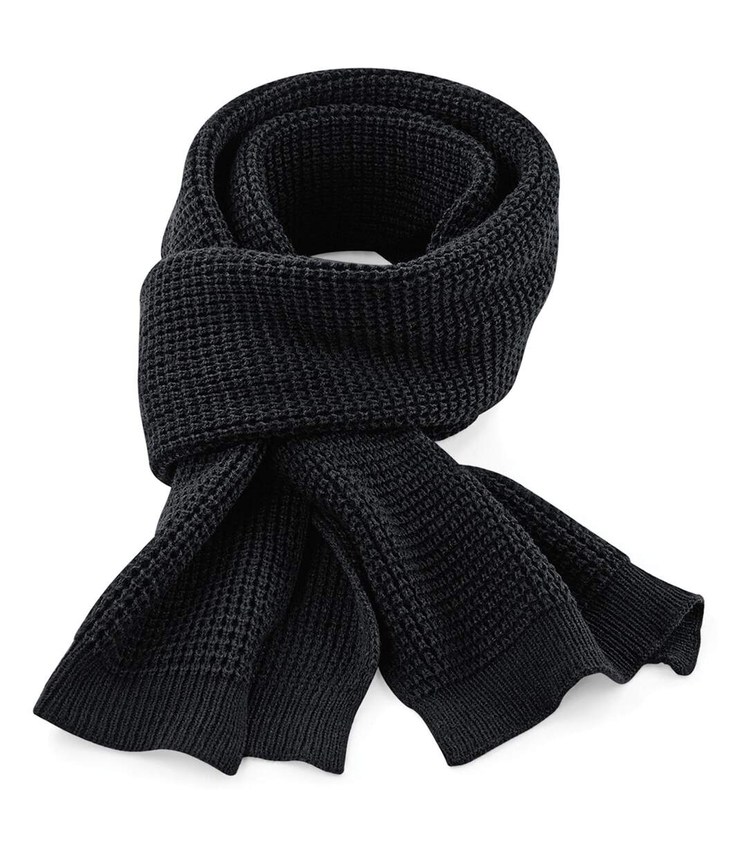 Echarpe Gaufrée Classique Unisexe Pour Adultes Taille Unique Noir Beechfield-1