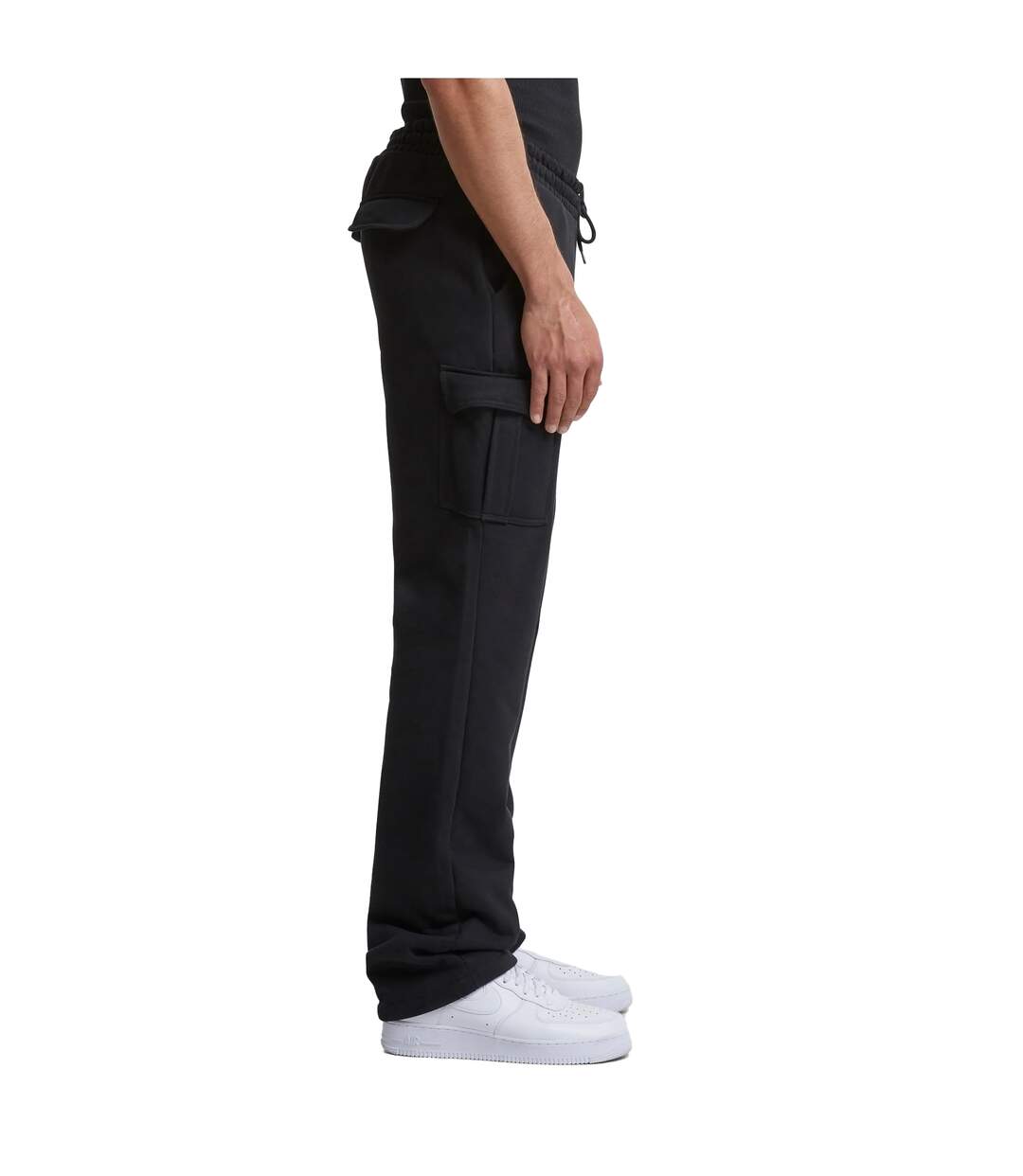 Mens heavyweight cargo straight leg sweatpants black Urban Classics-4