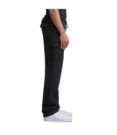 Mens heavyweight cargo straight leg sweatpants black Urban Classics