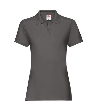 Polo premium femme graphite clair Fruit of the Loom