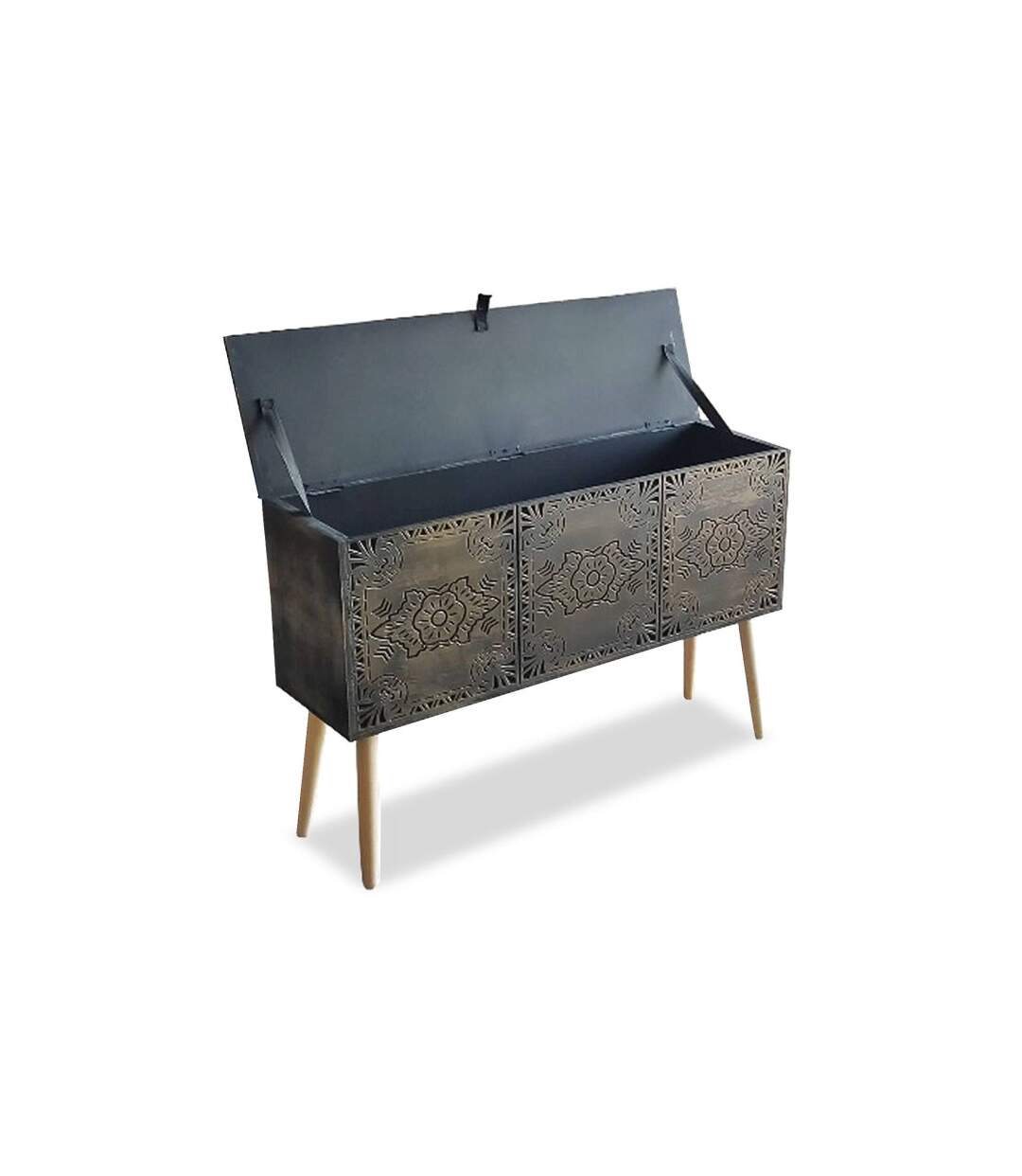Coffre de Rangement Malina 100cm Cuivre & Or-3