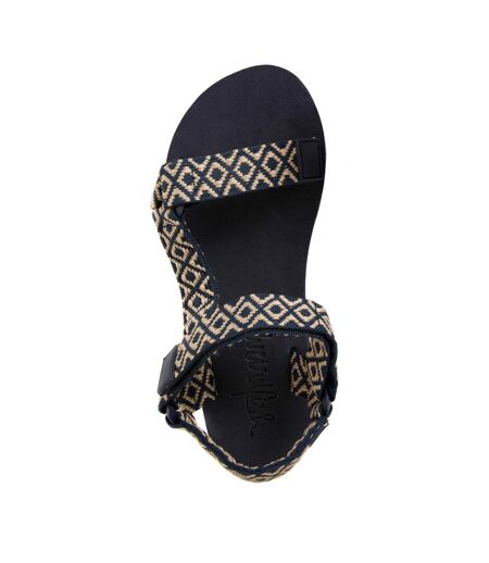 Womens/ladies trek walking sandals navy Weird Fish