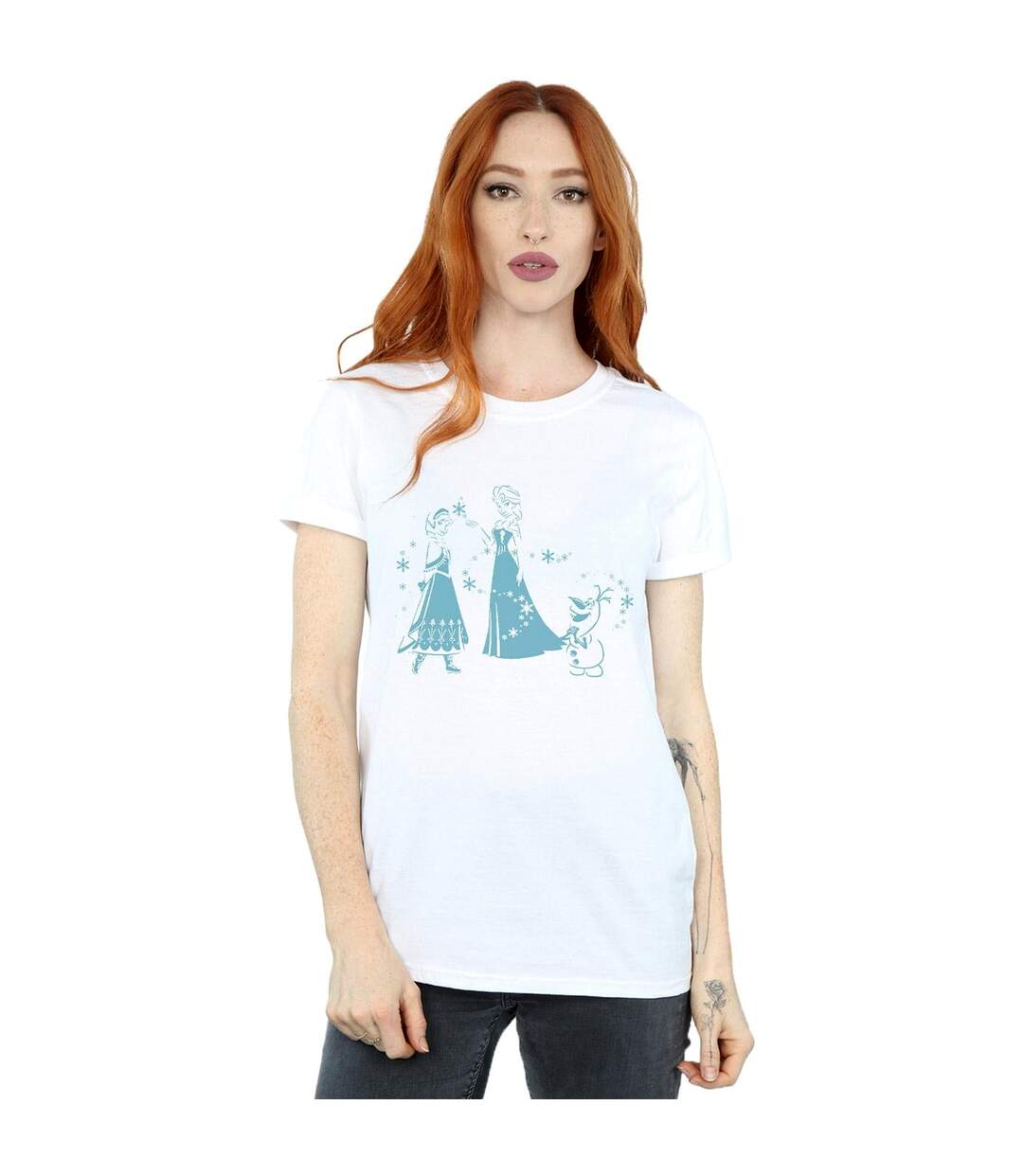 Disney - T-shirt FROZEN MAGIC SNOWFLAKES - Femme (Blanc) - UTBI24867-2