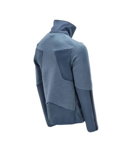 Mens Customised Striped Fleece Jacket Stone Blue Mascot