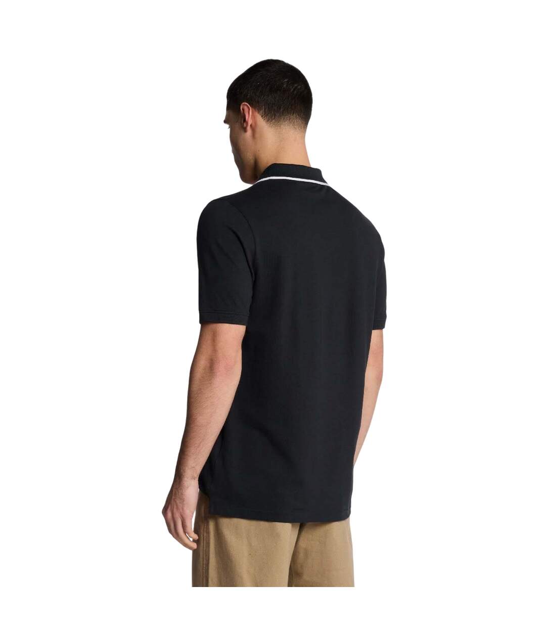 Polo Motif/style Rayure Contrastée Sur Bord Superfine Homme Bleu Lyle & Scott-3
