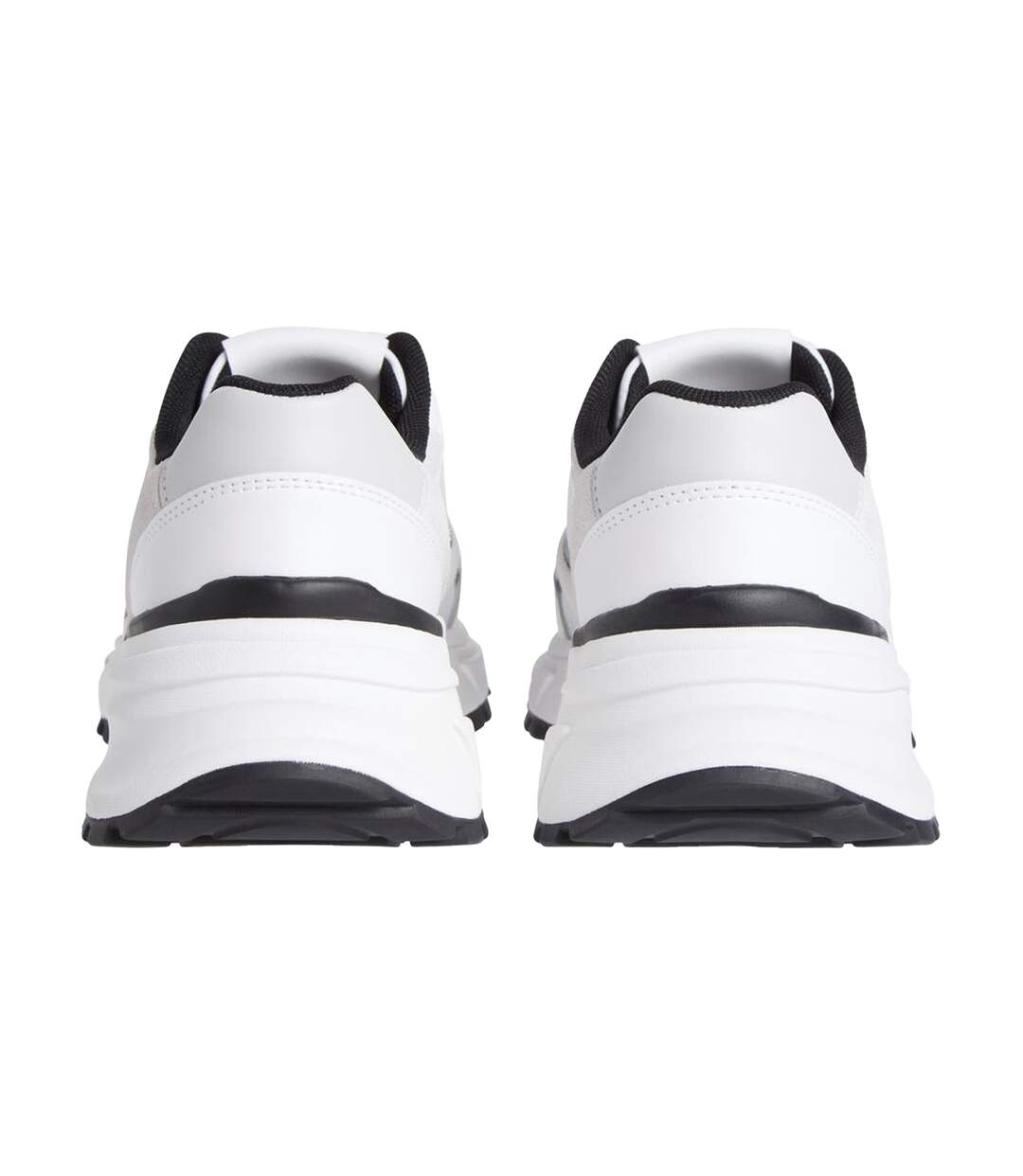 Womens/ladies Chunky Trainers White Black Calvin Klein-2