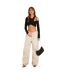 Pantalon À Poches Femme Beige Missy Empire-1