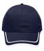 Casquette 6 panneaux coton brossé - MB6501 - bleu marine et blanc-1