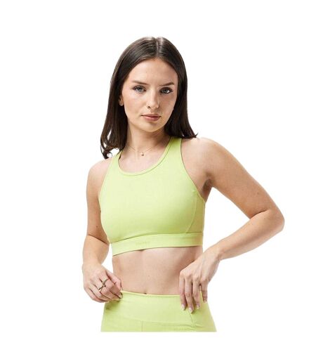 Womens/ladies Core Racerback Sports Bra Lime Green USA Pro