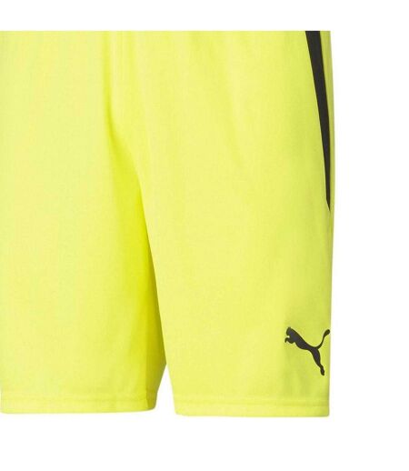 Short De Foot Motif/style Rayure Latérale Teamliga Homme Jaune Fluo Noir Puma