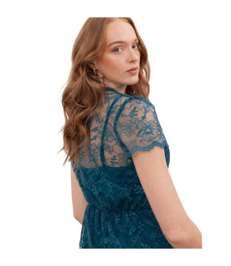 Robe Courte Motif/style Floral Femme Vert Sarcelle Lovedrobe