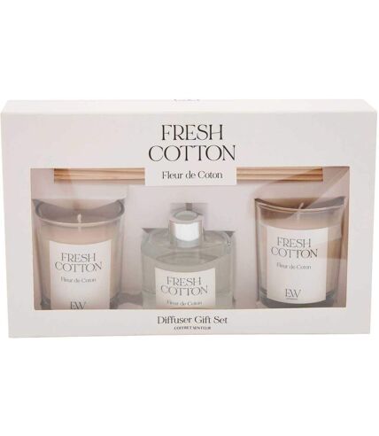 Coffret 2 bougies parfumée et diffuseur 50ml Senteur coton