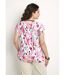 T-shirt court col V avec liens imprimé floral-2