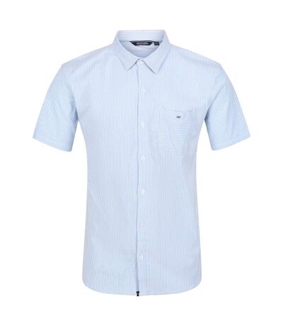Regatta Mens Mikel Stripe Short-Sleeved Shirt (Powder Blue) - UTRG7276
