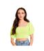 Womens/ladies Balloon Sleeve Crop Top Lime Be You-2