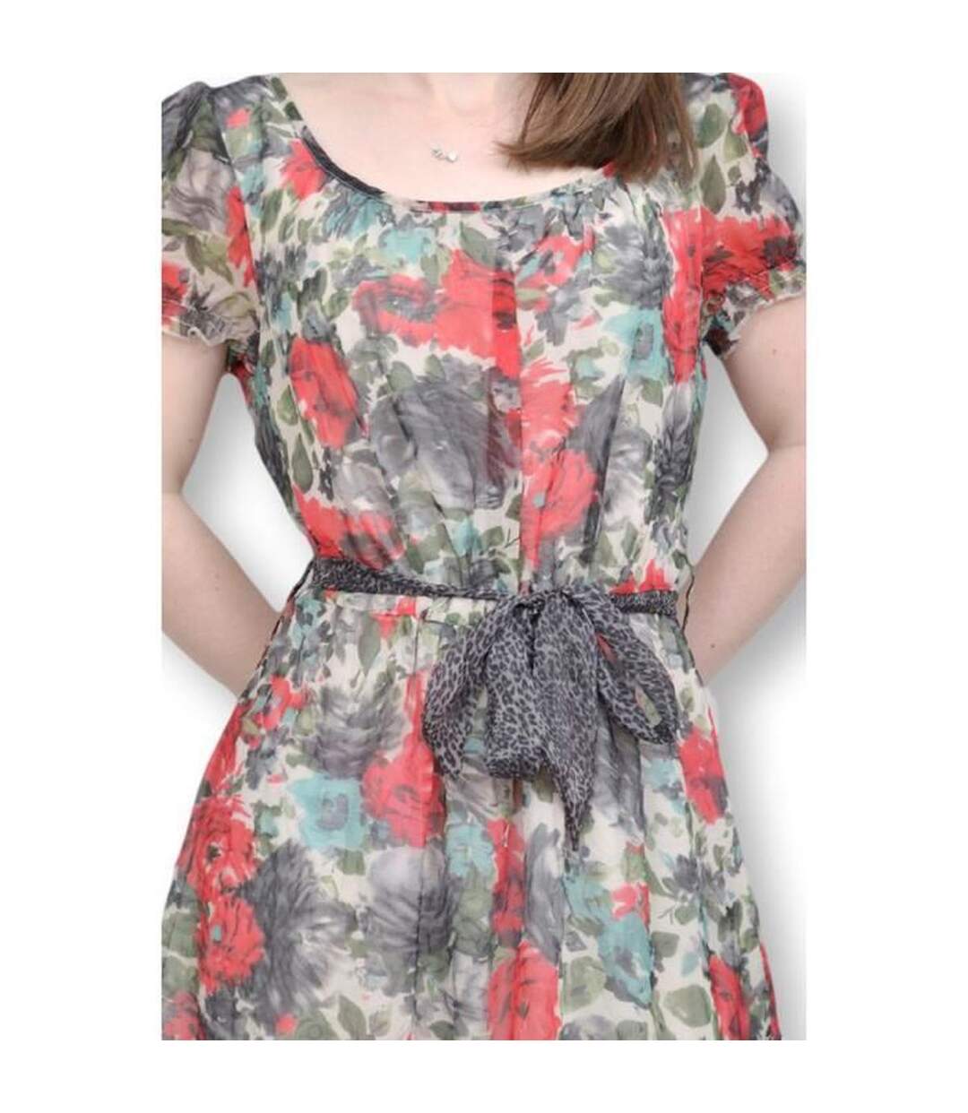 Robe sans manche femme  imprimée motifs fleurs-3