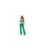 Womens/ladies Faux Leather Corset Top Green Missy Empire-1
