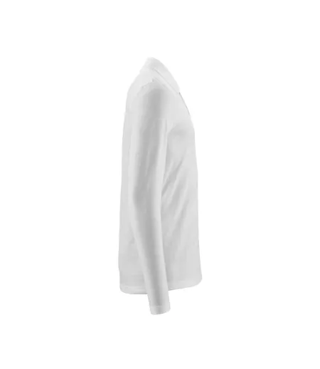 Mens Crossover Long-sleeved Polo Shirt White Mascot