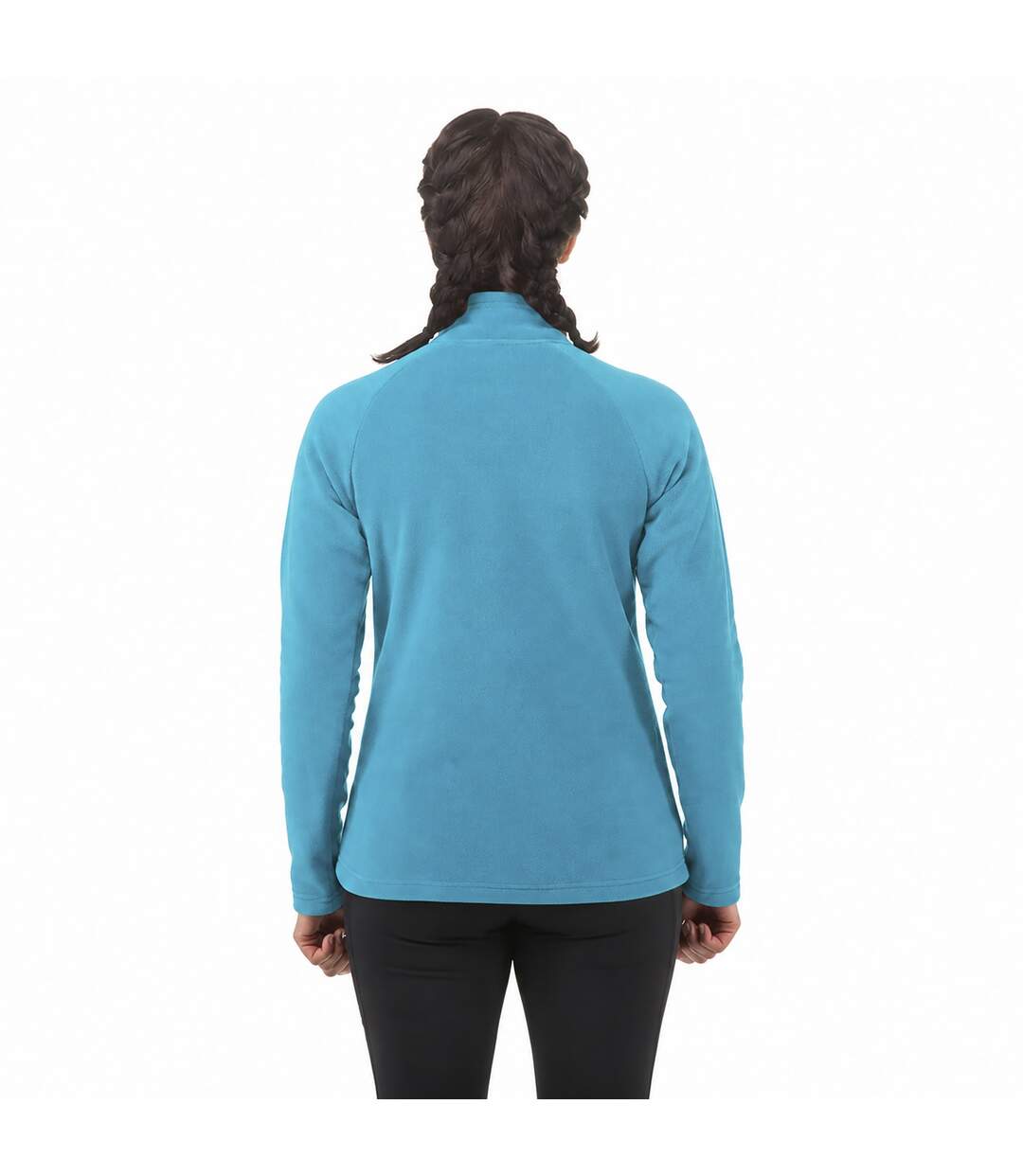 Ladies Half Zip Fleece Pullover with Warm Collar for Outdoor Hiking-5
