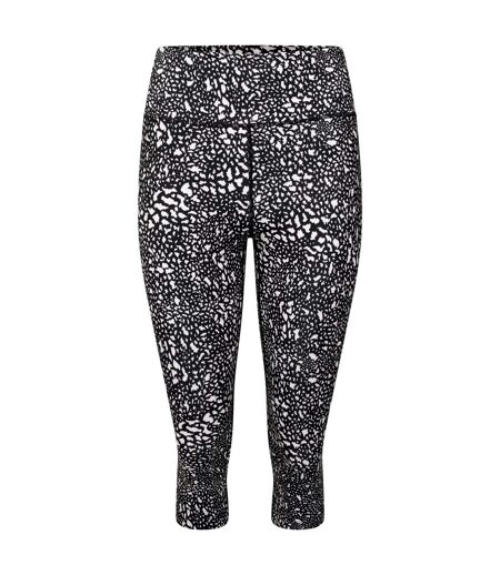 Dare 2B Womens/Ladies Influential Dotted Recycled 3/4 Leggings (Black/White) - UTRG7518