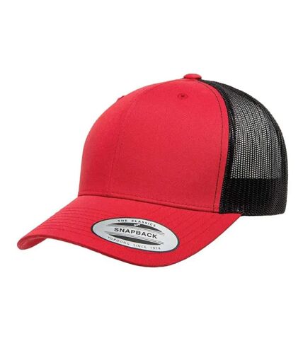 Casquette trucker retro adulte rouge / noir Flexfit