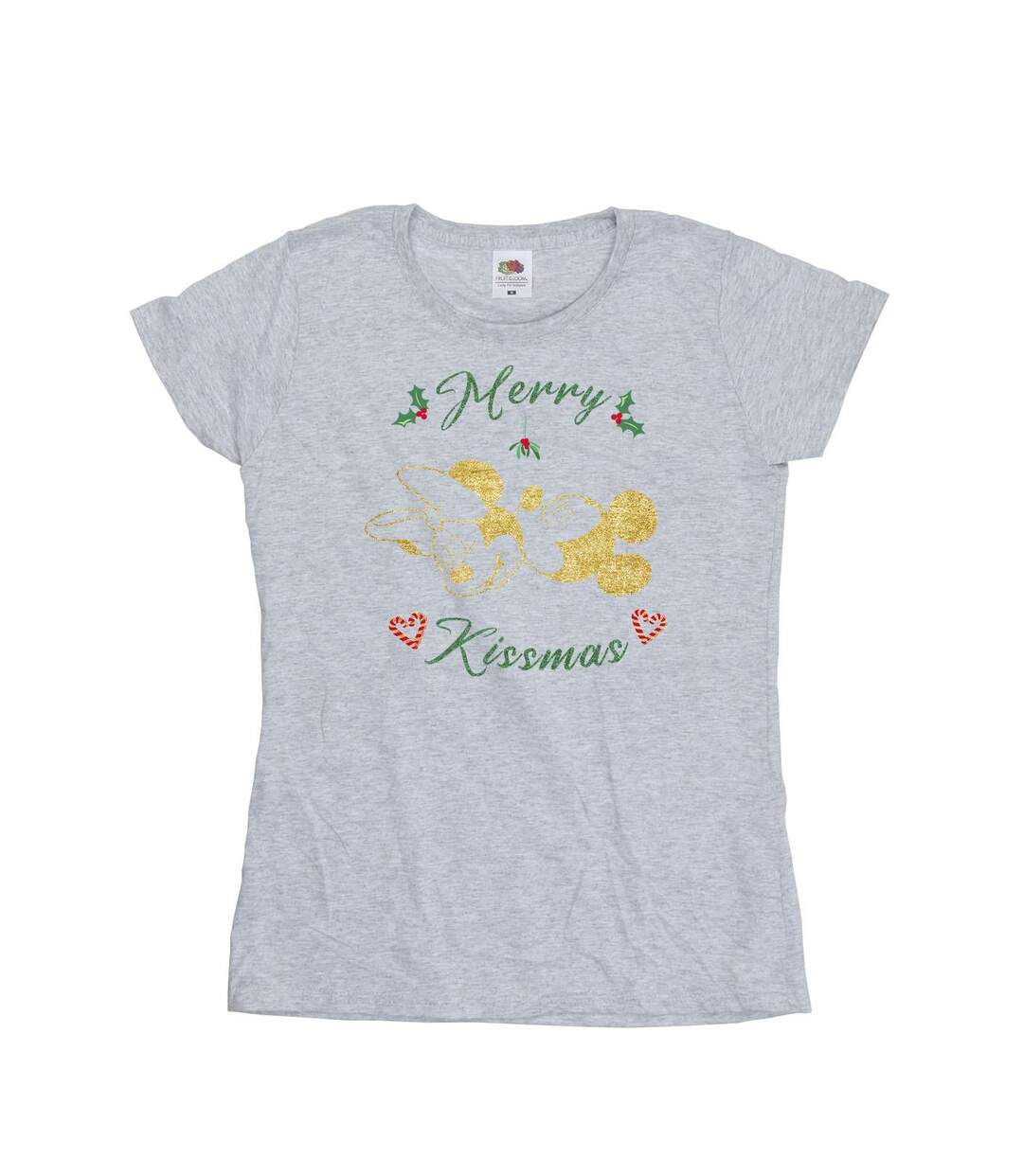 Disney Femme/Les femmes - T-shirt en coton Mickey Mouse Merry Kissmas (Gris sportif) - UTBI33559-1