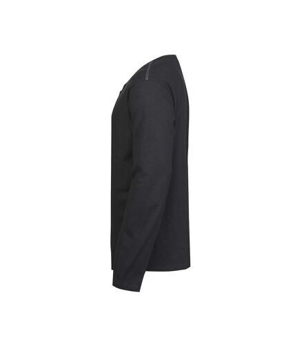 James Harvest Mens Stoneton Melange Long-Sleeved Sweatshirt (Black)