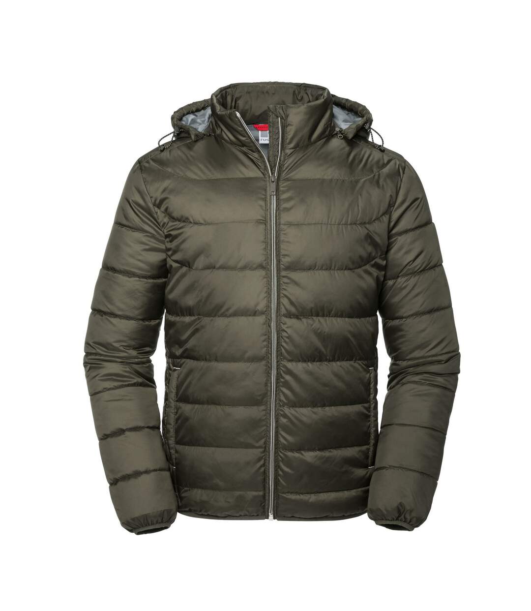 Mens nano hooded padded jacket dark olive Russell