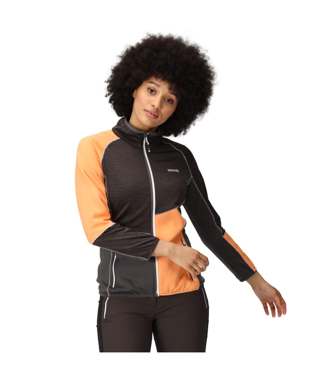 Veste Yare Femme Noir Orange Clair Regatta-4