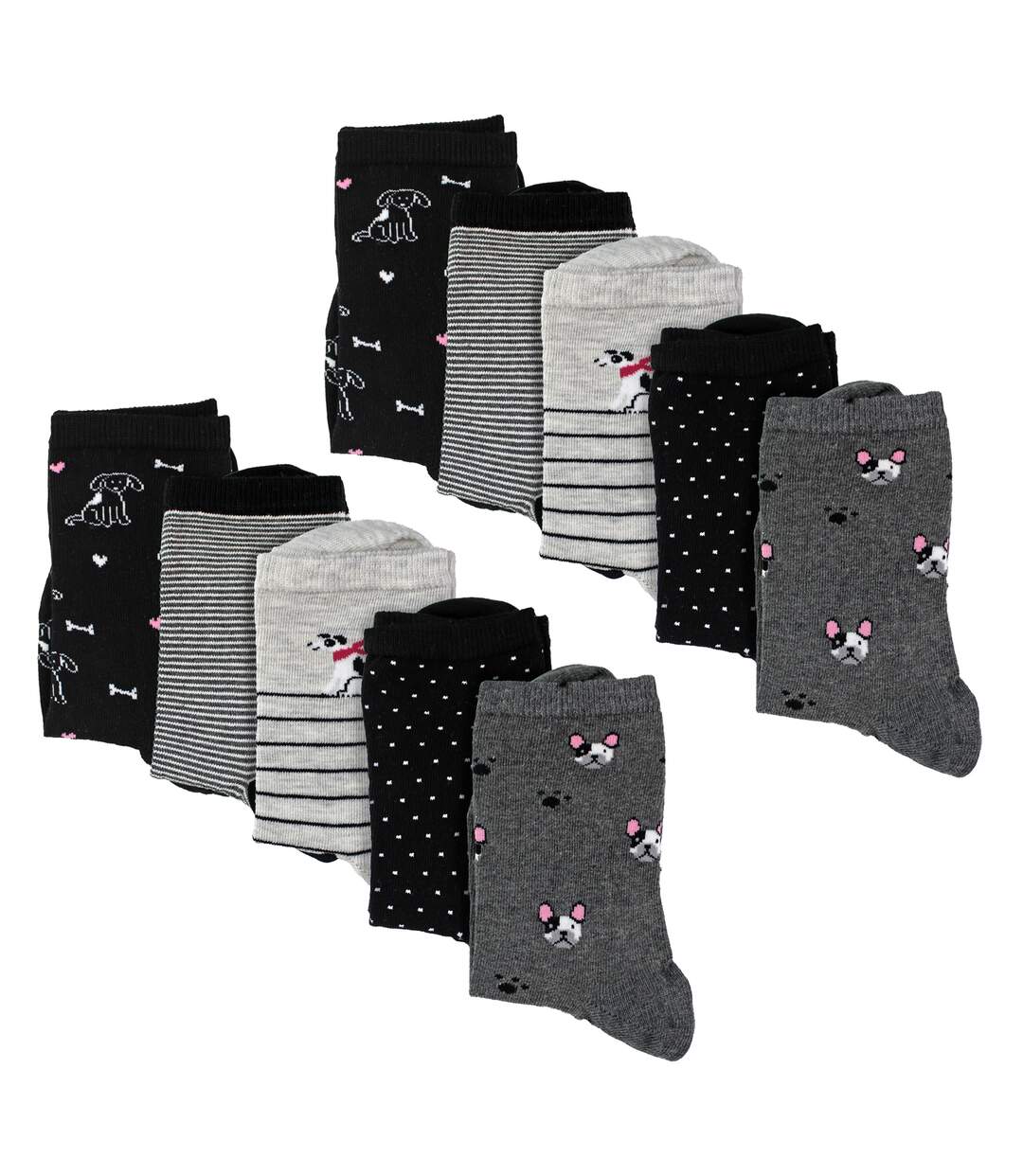 Sock Snob - 10 Paires de Chaussettes Femme Chien en Coton Douces et Confortables-3