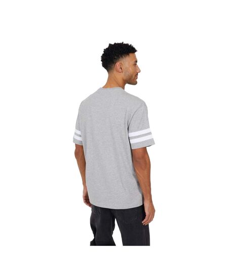 Mens Crew Neck Relaxed Fit T-shirt Light Grey Marl Brave Soul