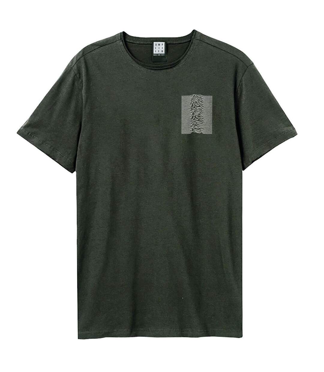 Unisex adult pulsar pocket tracklist joy division t-shirt charcoal Amplified-1