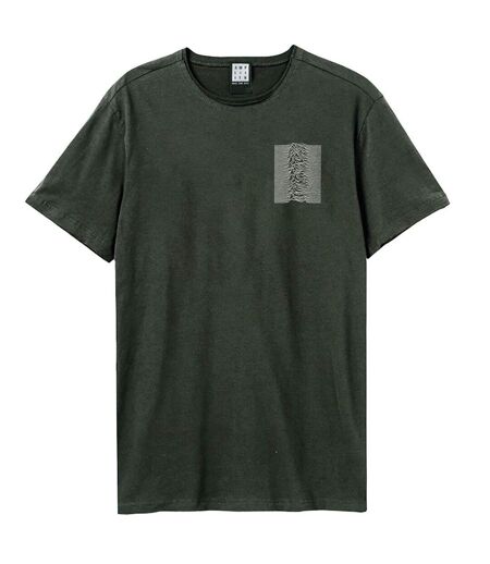 Unisex adult pulsar pocket tracklist joy division t-shirt charcoal Amplified