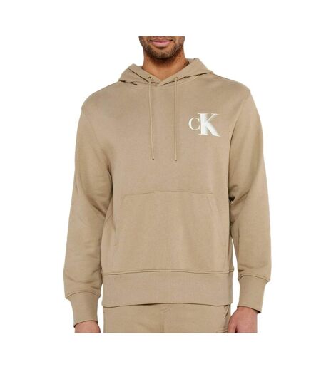 Sweat marron clair homme calvin klein jeans bold - l