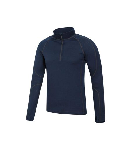 Mens Asgard Iii Merino Wool Thermal Top Dark Blue Mountain Warehouse