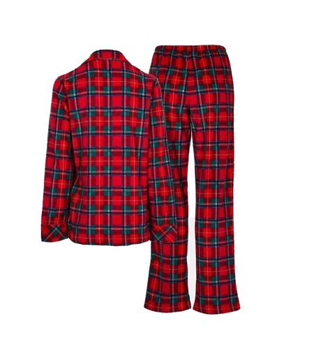 Womens/ladies Plaid Collared Long Pyjama Set Red Ralph Lauren